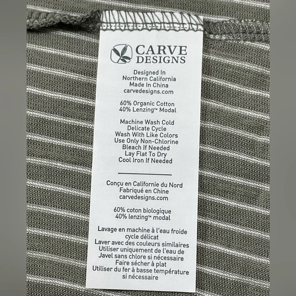 NWT’s Carve Designs Moss Bayside Striped Strappy Faux Wrap Dress, Size S/M - Picture 8 of 16